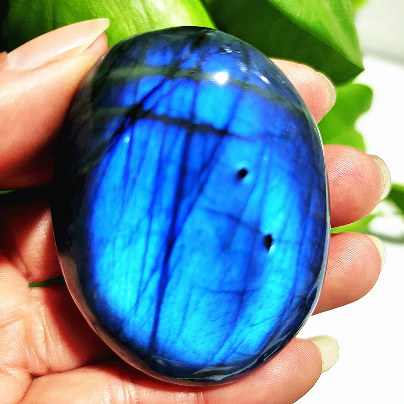 

Natural Labradorite Stone Crystal Palm Stones plaything Healing Crystals And Home Decoration