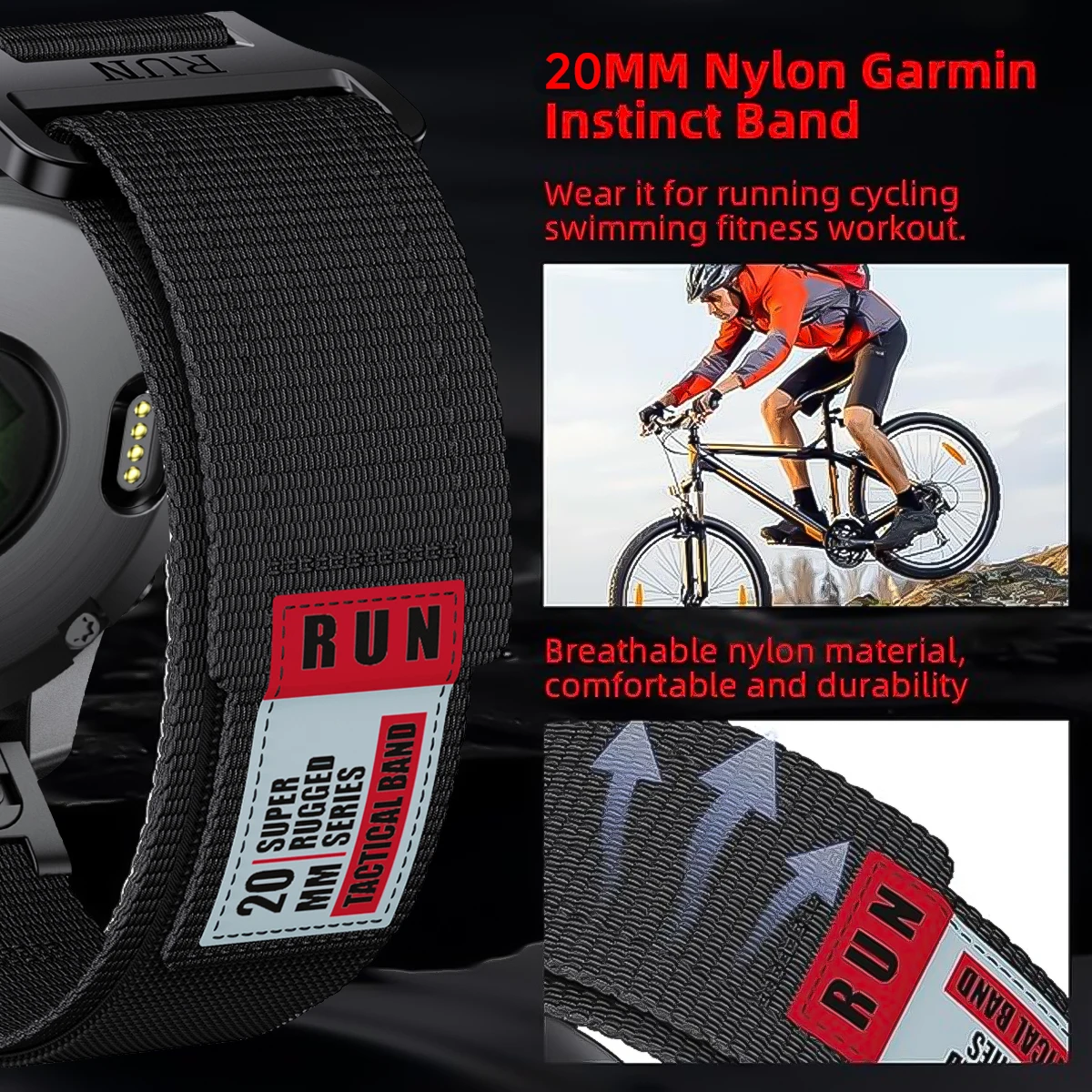Фото Ремешок QuickFit 22 мм 26 мм для Garmin Fenix 8 47 мм 51 мм 7 7X Pro 6 6X 5 5X Plus, сменный браслет QuickFit Instinct 2 №3