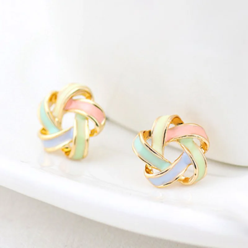 

Star Earrings Enamel Pendientes Femme Fashion Gold Color Stud for Women Piercing Flower Brinco Boucle D'oreille 2023 Trend