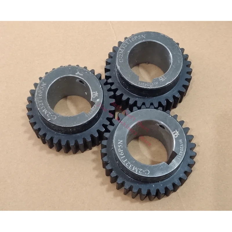 

customzied 3pcs bore 32mm with keyway 10mm Spur Gear pinion Mod 2 32Teeth with keyway 45# steel positive gear CNC gears