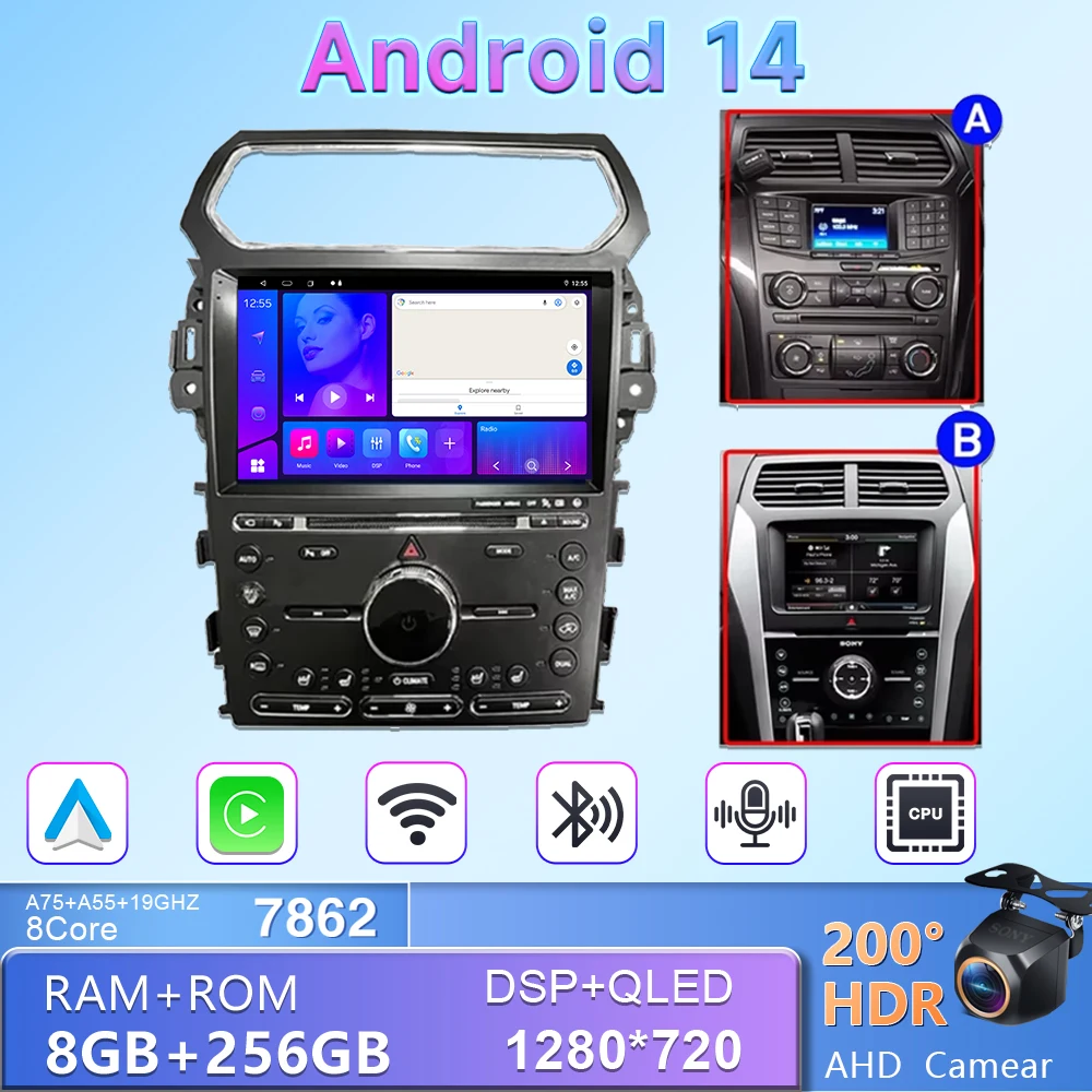 Carplay Android Auto для FORD EXPLORER 5 2011-2019 Радио Automotivo Мультимедийный сенсорный экран