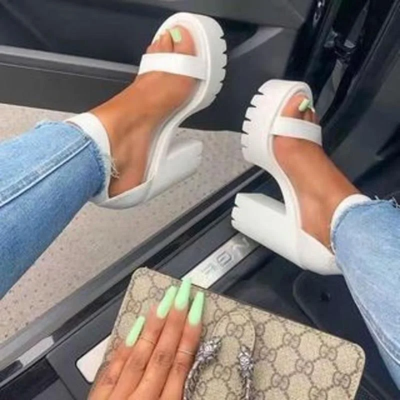 

Женские босоножки с ремешком на щиколотке, босоножки на платформе и квадратном каблуке с пряжкой, лето 2022