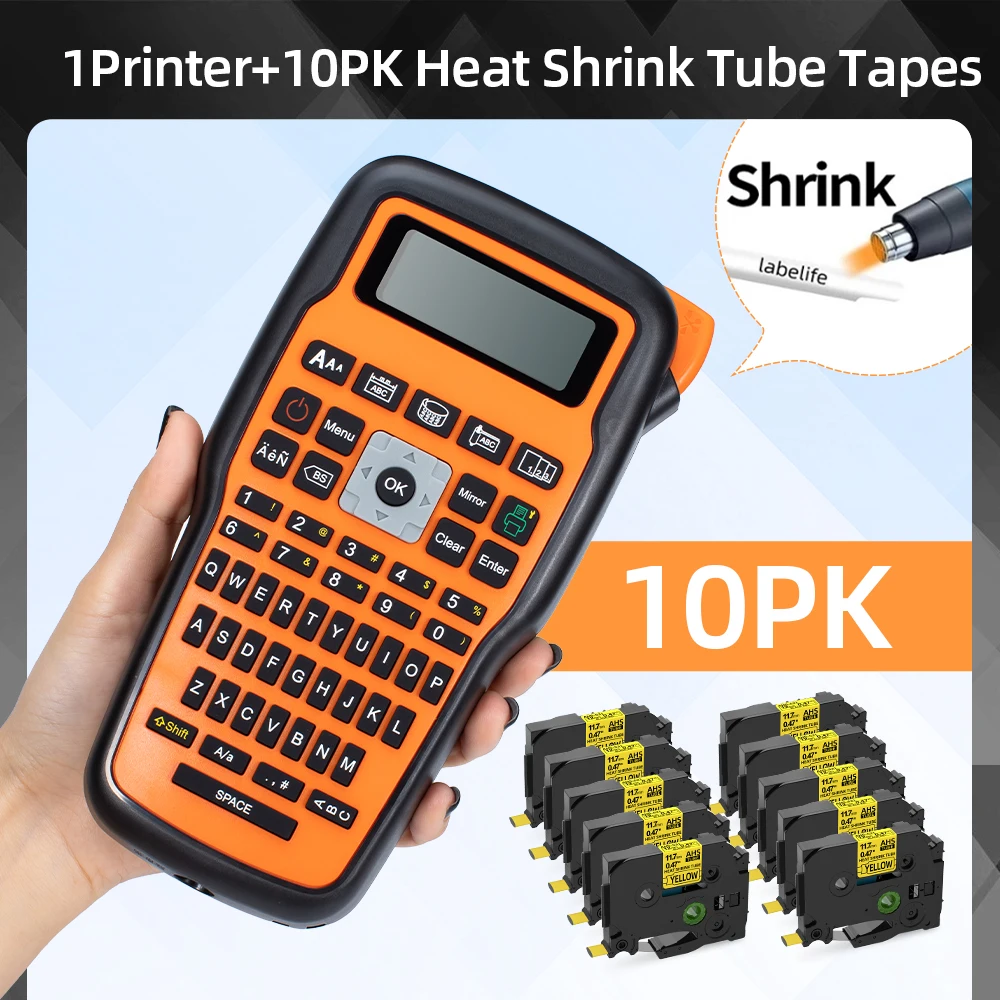 Best الصناعية تسمية صانع و الحرارة شبك أنبوب أشرطة 12 مللي متر متوافق ل Brother PT شريط ملصقات HSE 231 المحمولة Qwerty Cabel التفاف