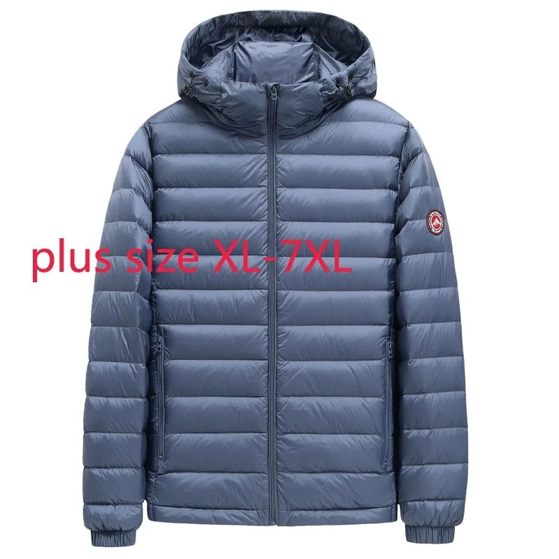 New Arrival Suepr Large Autumn And Winter Men Fashionable Hooded Down Jacket White Duck Down Plus Size LXL2XL3XL4XL5XL6XL7XL