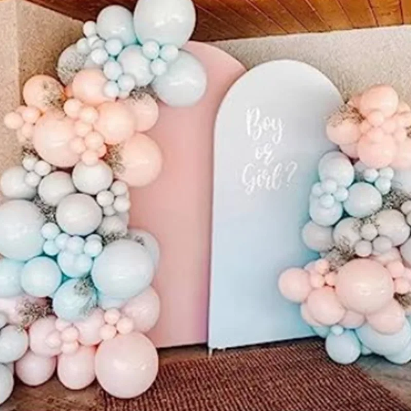 

Double-Sided Arch Backdrop Background Pink White Birthday Party Decoration Banner Covers Photo Shoot Elastic Fabric cover