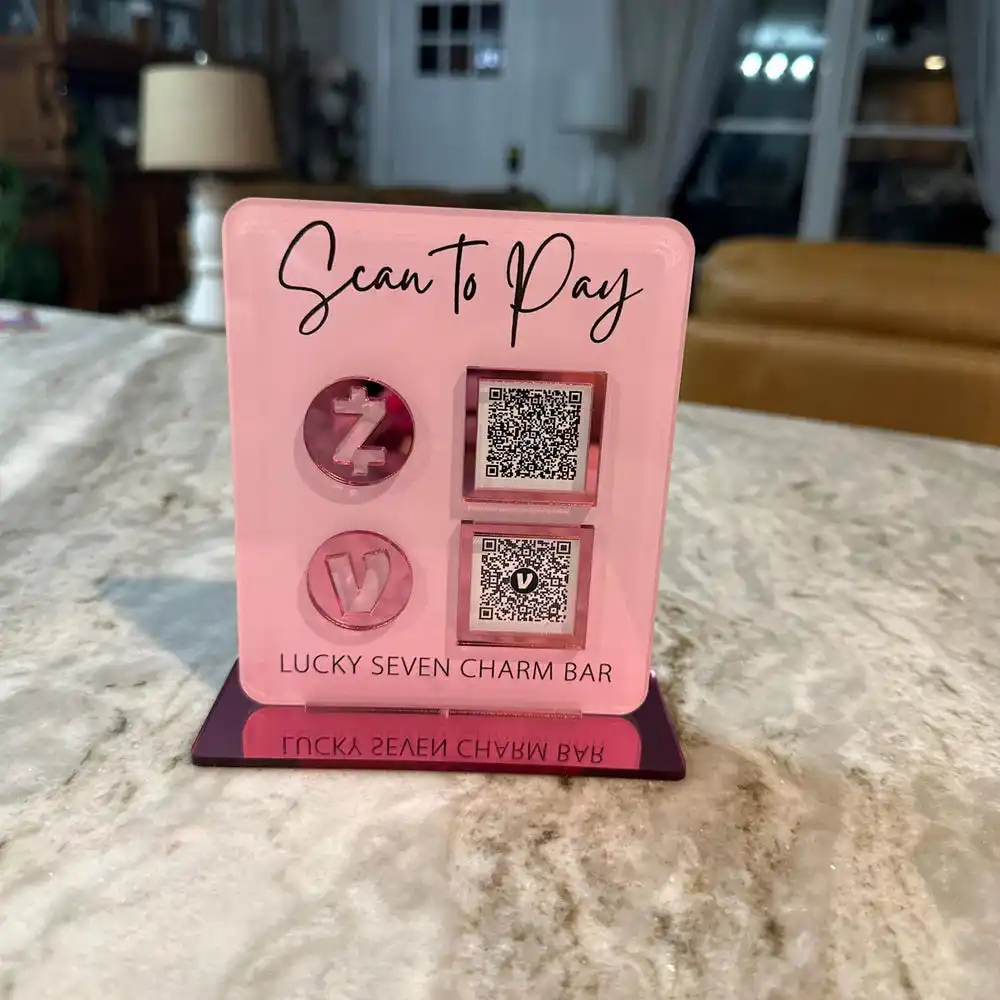 Персонализированная акриловая подставка для QR-кода с индивидуальной печатью, подходит для розничных магазинов, для увеличения числа подписчиков в соцсетях (art.: 3920d7c8a3cdb) - 3920d7c8a3cdb