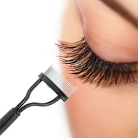 1pc new black pink eyelash comb separator curl metal brush mascara guide applicator eyebrow brush curler beauty eye makeup tools
