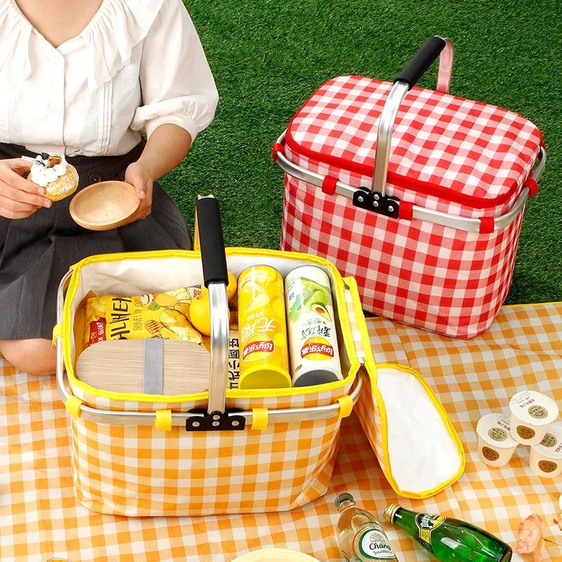

Jusenda Outdoor large capacity picnic bag camping picnic basket travel picnic bag portable Bento bag thermal insulation bag