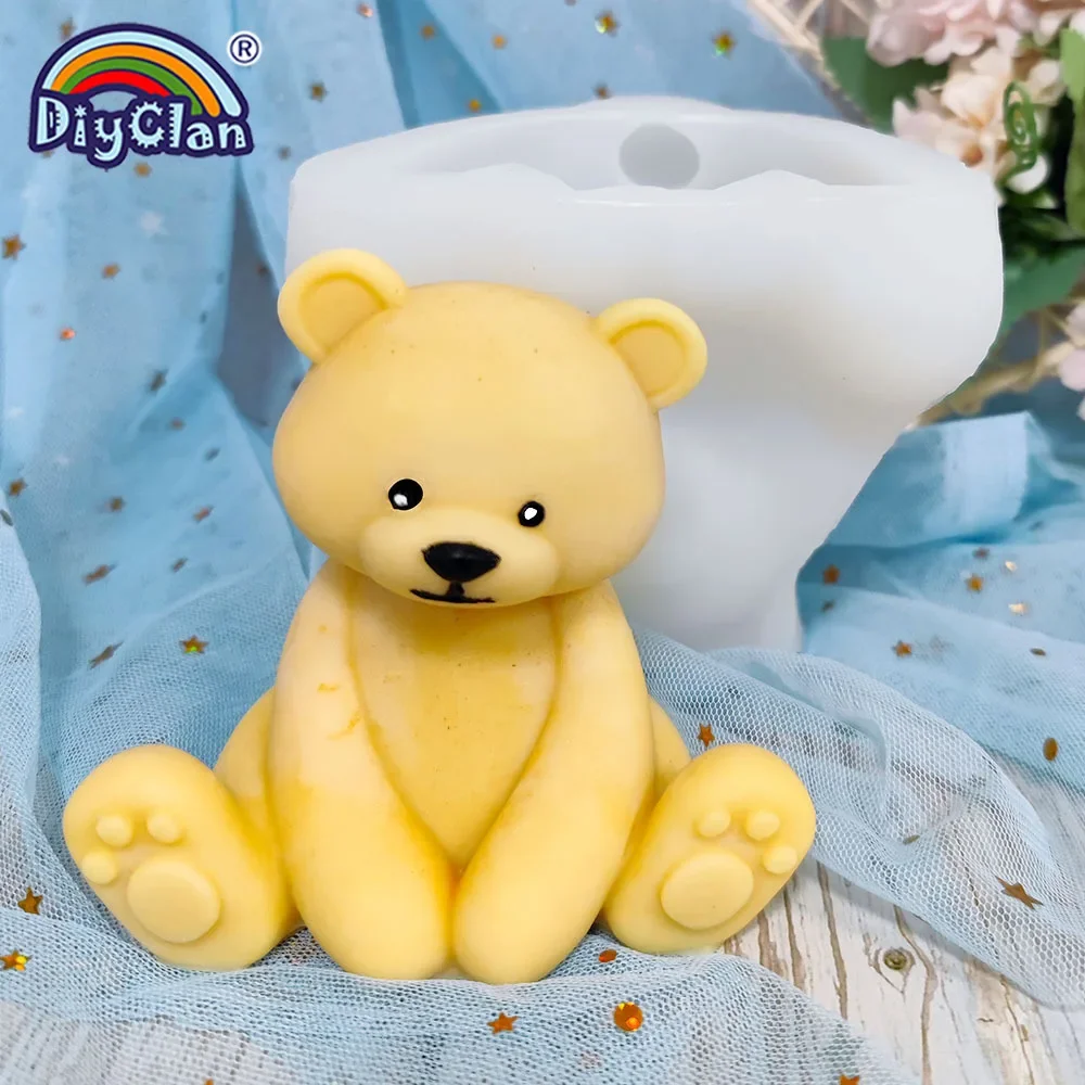 

Sitting Bear Silicone Mold For Handmade Candle Soap Aromatherapy Making Mould DIY Decoration Crafts Form Baking Cake Tools
