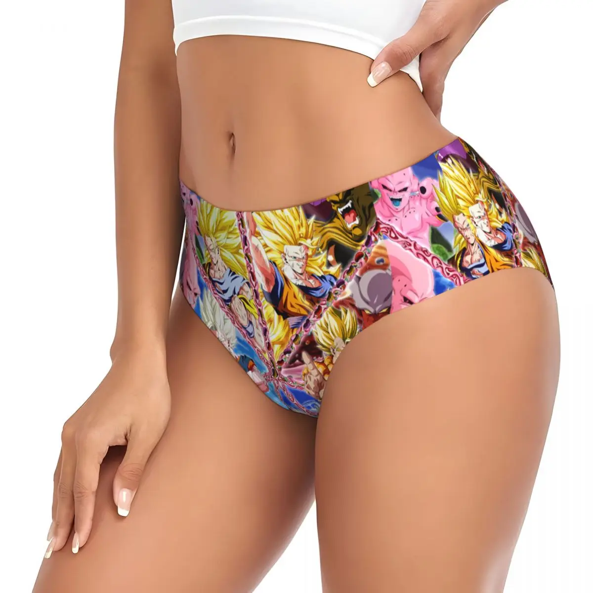 Фото Женские трусики Custom DBZ Goku Hot Cartoon: комфортные, эластичные, с принтом в стиле мультфильма №3
