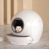 cute cat litter box automatic robot cover plastic hidden cat litter tray toilet low entry round arenero gato pet products