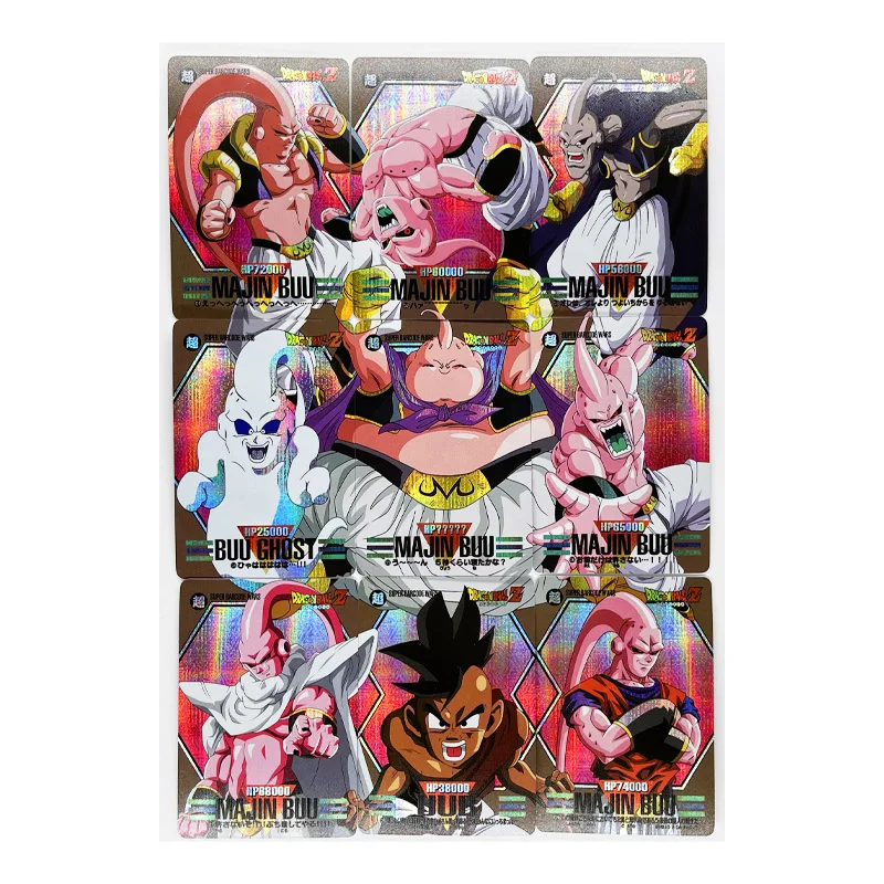 

9pcs/set Dragon Ball Z GT Majin Buu Barcode Super Saiyan Heroes Battle Card Ultra Instinct Goku Vegeta Game Collection Cards