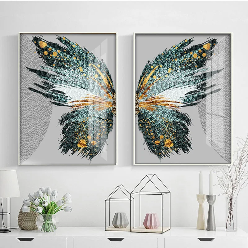 Абстрактный постер с бабочками, Картина на холсте, декор в скандинавском стиле для гостиной, настенная живопись, современный Декор для дома
