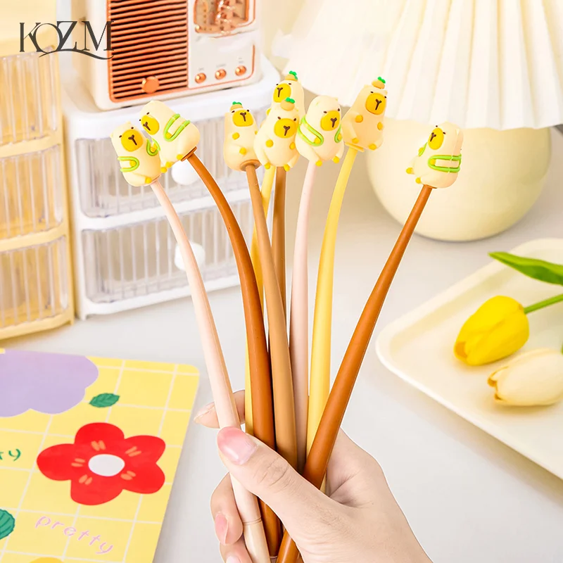 Креативная ручка capyбара кавайные мягкие гелевые ручки милые канцелярские