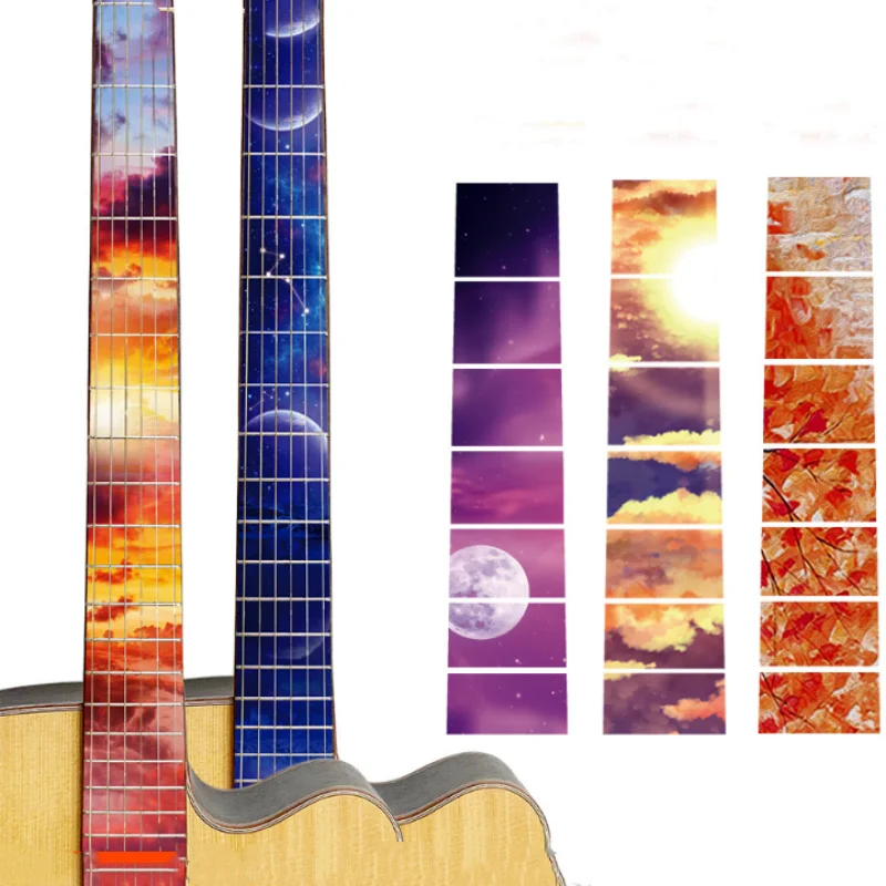 

24 Style Guitar Fingerboard Stickers Inlaid Decals Electric Guitar Bass Ukulele Fingerboard Decoration Decals Guitar Accessories