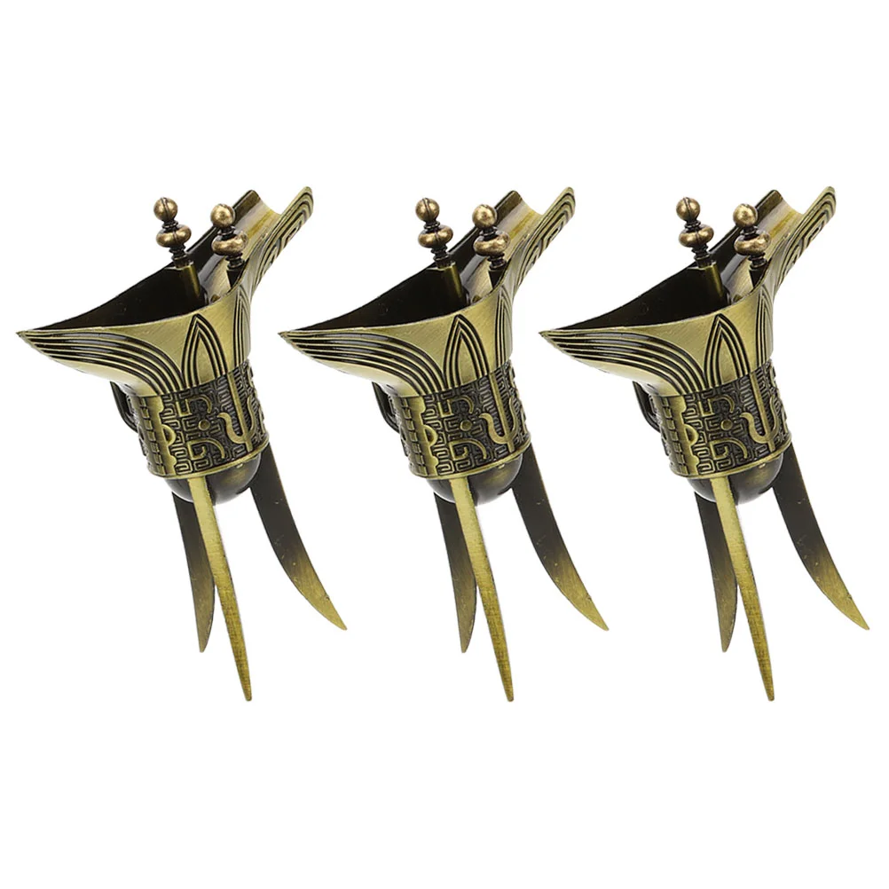 

3 Pcs Copper Mug Vintage Decor Vintage Mug Drink Cup Beverage Cup Alloy Amulet Decor Office