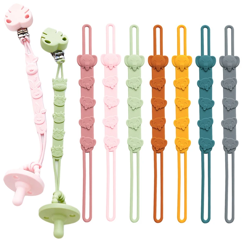 

BPA Free Silicone Baby Pacifier Clip Anti-lost Teether Toy Chain Stroller Dummy Holder Nipple Clip Newborn Pacifiers Leashes