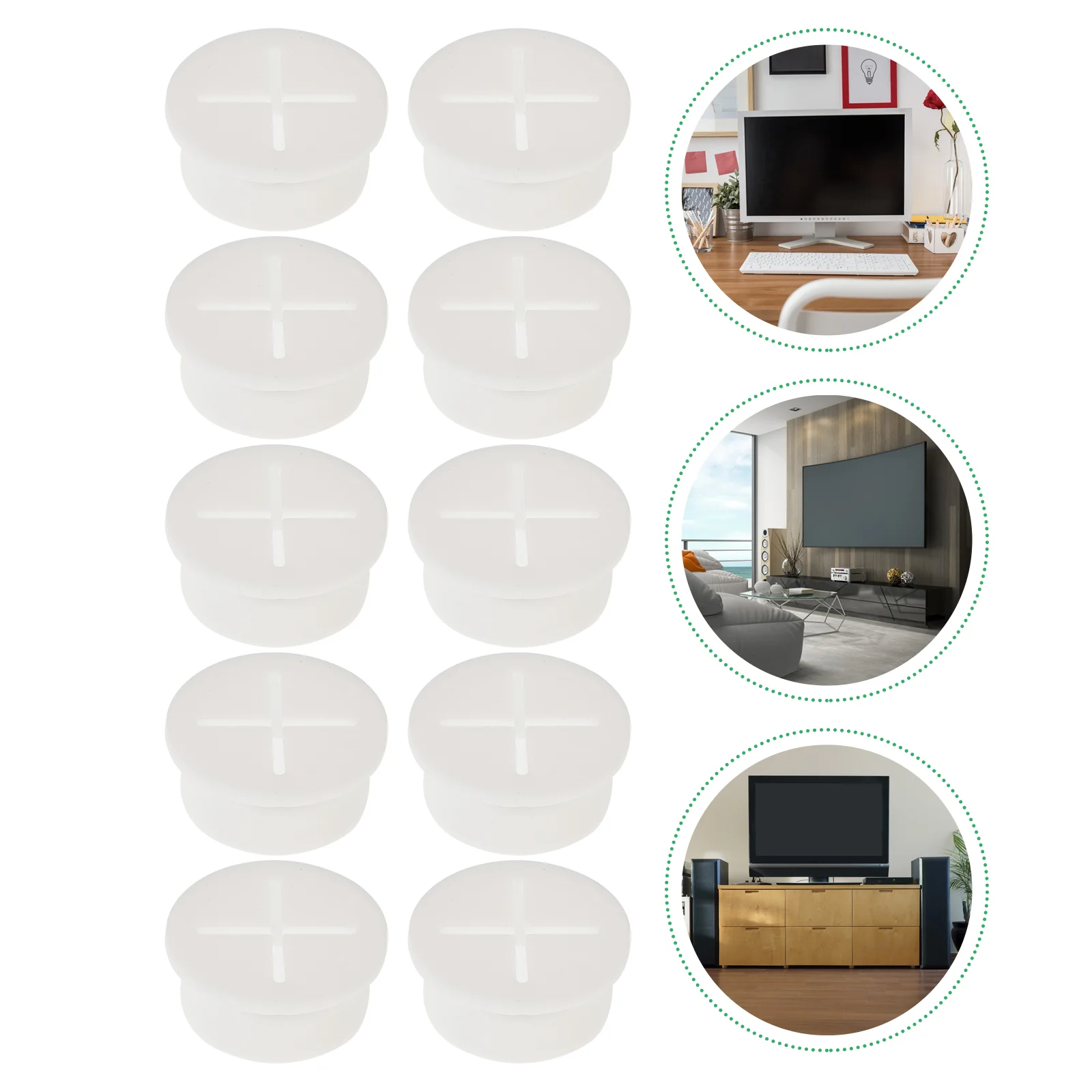 

Cable Wire Grommet Cord Desk Holder Organizer Rubber Clip Data Hole Cover Management Line Clamp Desktop Hooks White Usb Clips