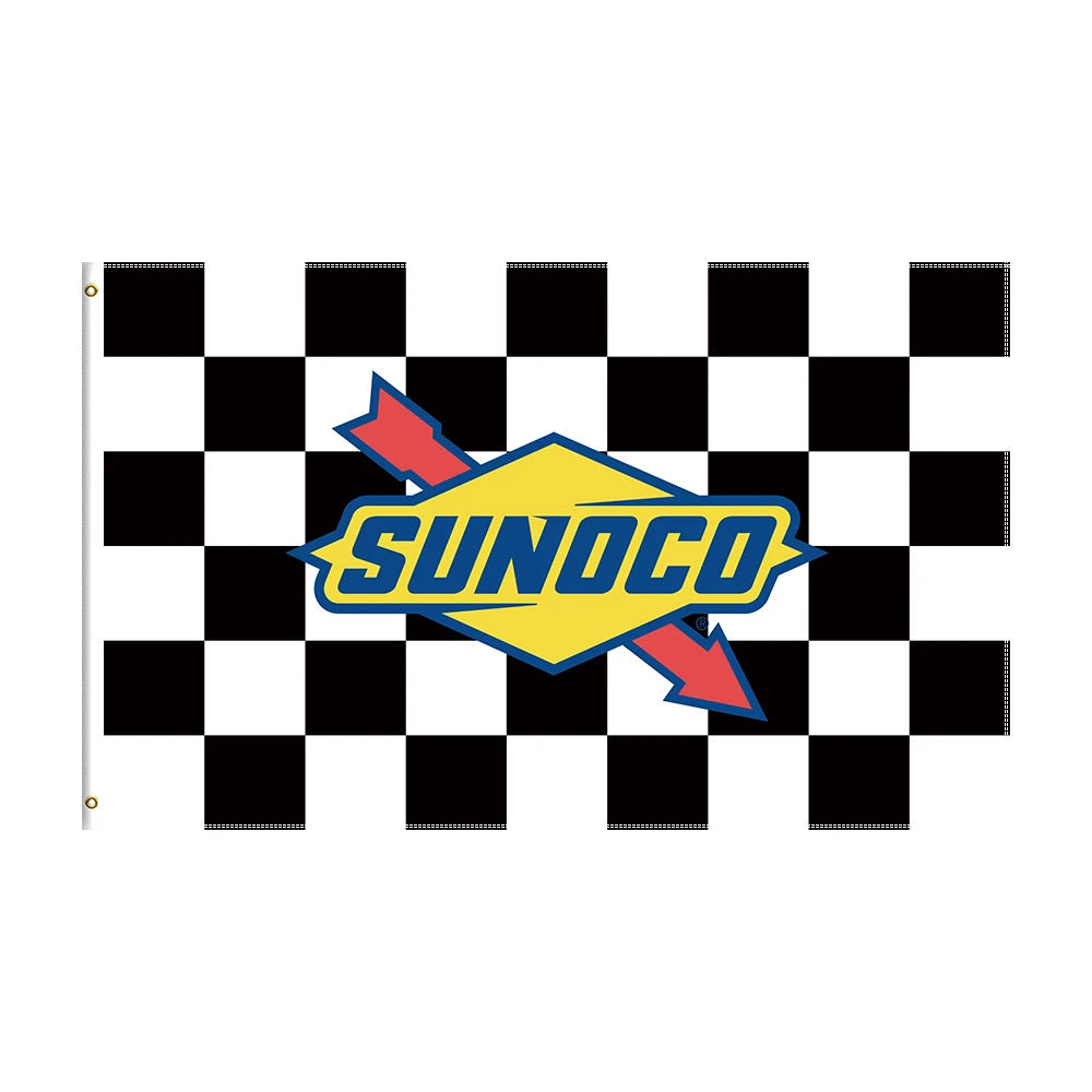 

3x5 Ft SUNOCO logo Flag Polyester Printed Racing Car Banner For Decor