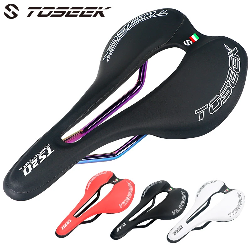 

TOSEEK 2021 Bicycle Seat MTB Road Bike Saddles Bike Racing Saddle Superfine fiber Breathable Soft Seat Cushion Ultra light 187g
