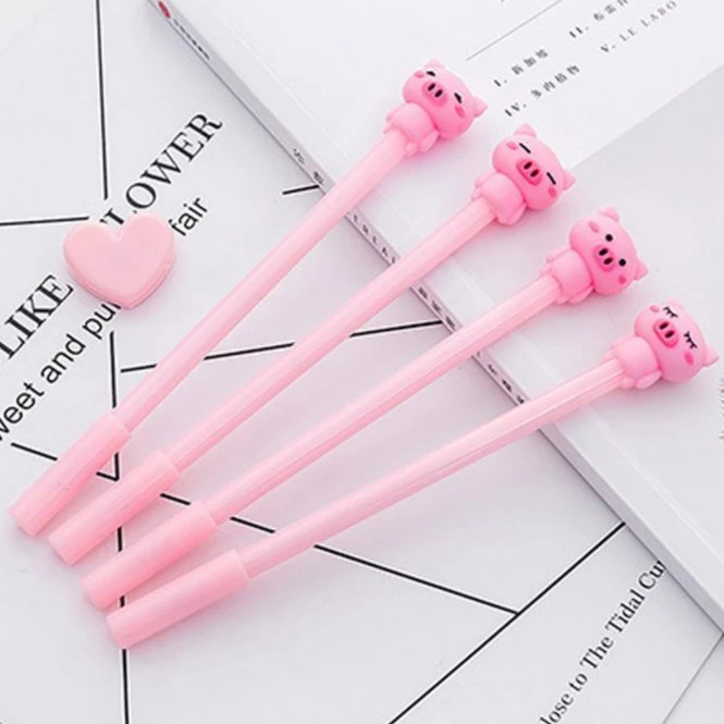 

20pcs Cartoon Pink Piglet Gel Pen Cute Student Stationery Writing Tool Creative Signature Pen For Primary Secondary Study Supply