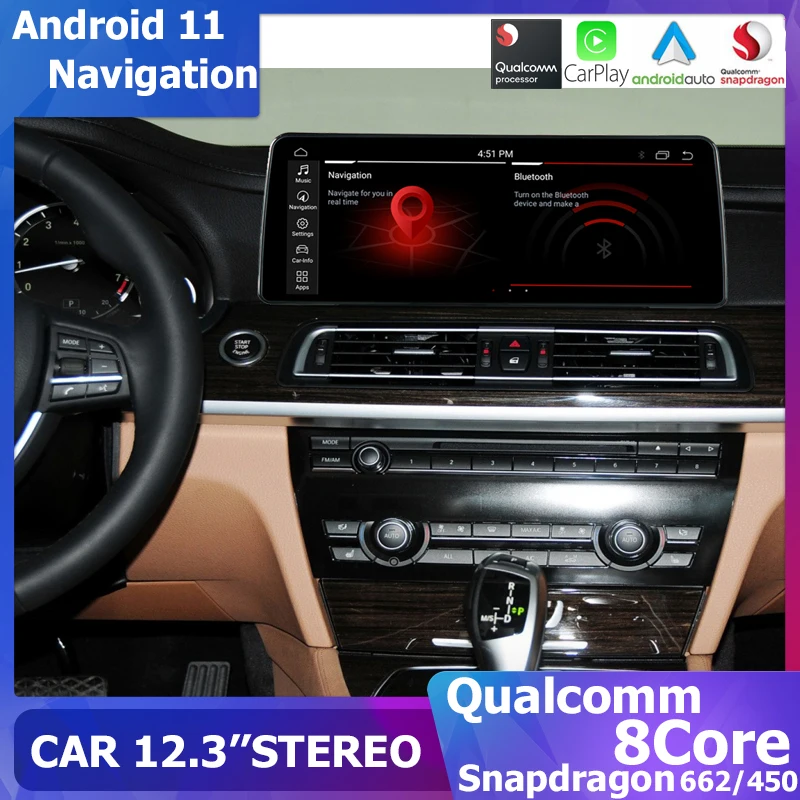 

12.3''Car GPS Player Android 11 Multimedia For BMW 7 Series F01 F02 2009-2015 Auto Stereo CIC NBT 1920*720 Carplay Snapdragon662