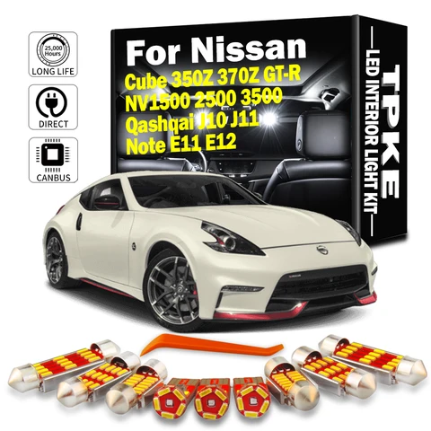 TPKE светодиодная интерьерная с Canbus светильник комплект для Nissan Cube 350Z 370Z GT-R NV1500 2500 3500 Qashqai J10 J11 Note E11 E12 автомобильные аксессуары