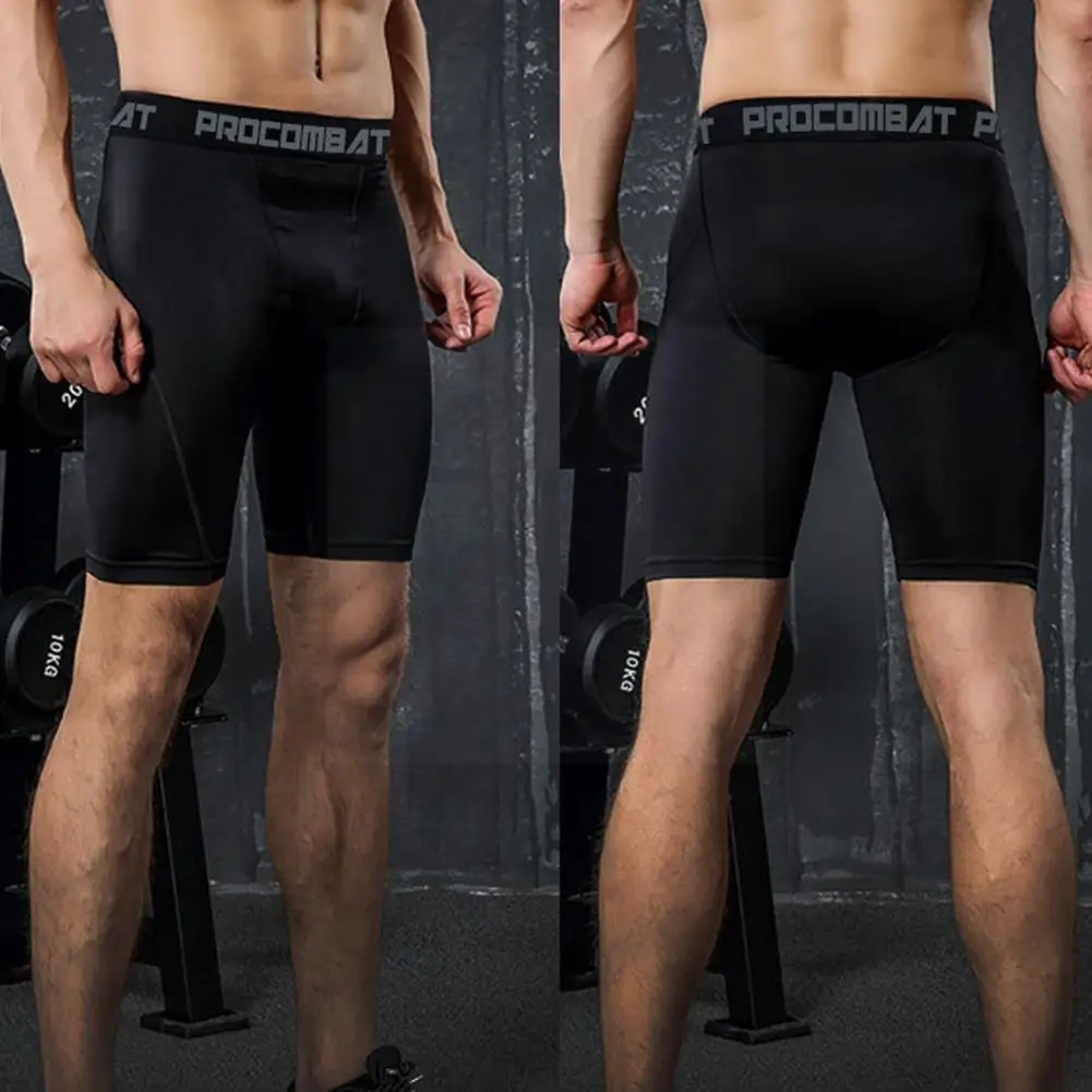 

Mens Compression Tights Shorts Skinny Leggings Bodybuilding Alive Workout Male Running Fitness Inseam Elastic Muscle H4x0