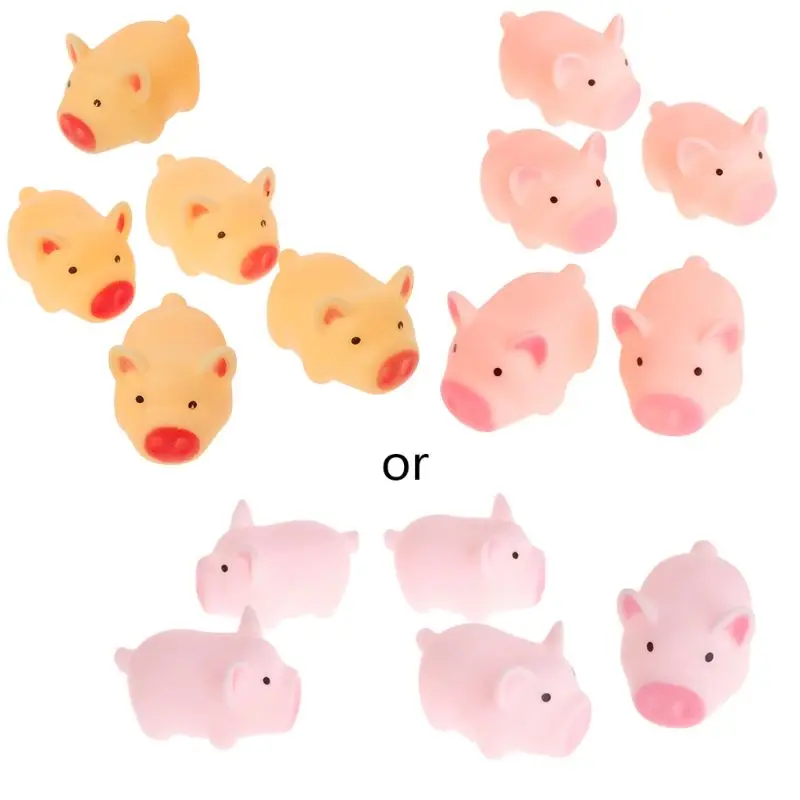 

5Pcs Squeaky Pig Toys Pet Puppy Toy Funny Animal Sets Pet Interactive Play for Small Pets Dog Cat Color Randomly