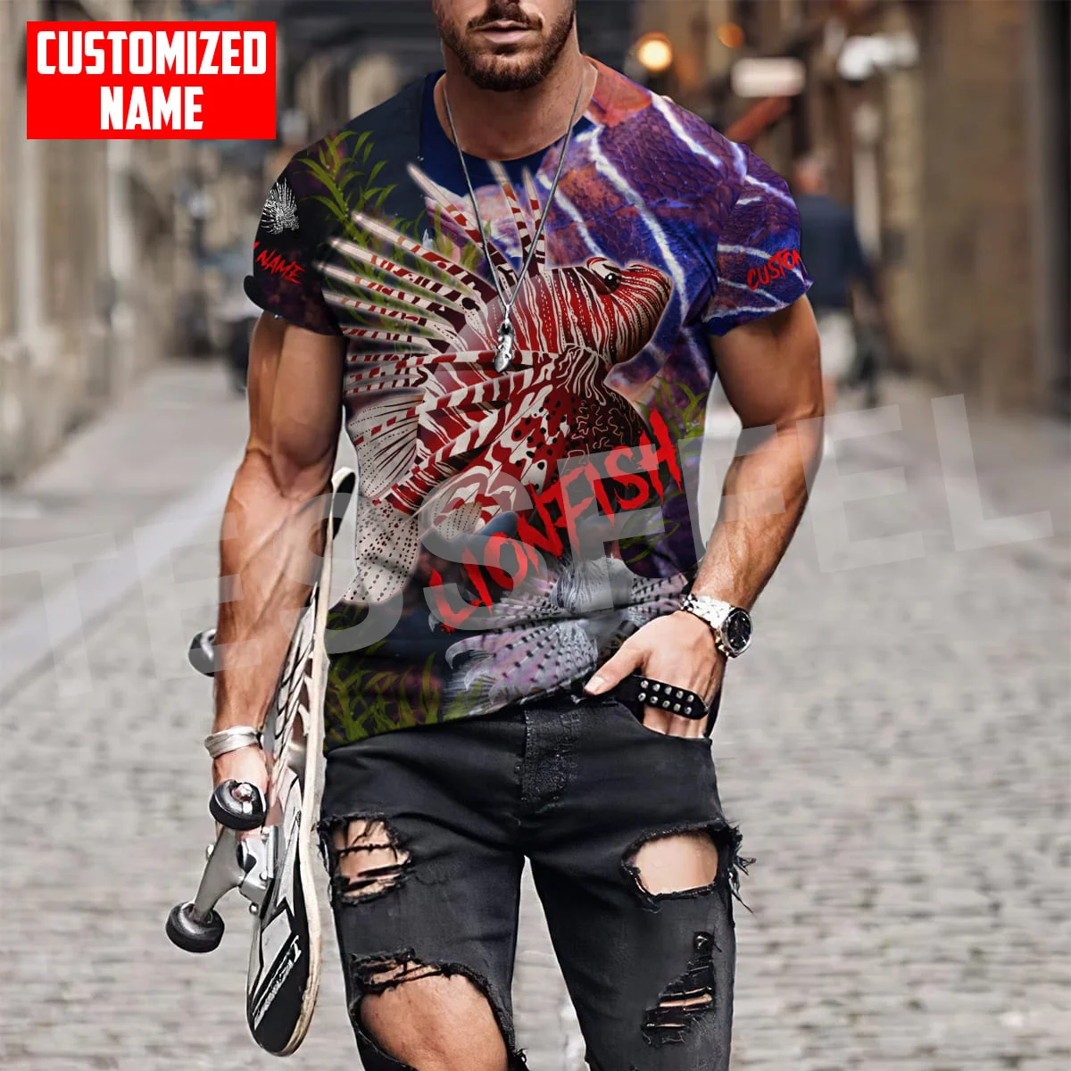 

NewFashion Customize Spearfishing Animal Marlin Bass Carp Fishing Fisher 3Dprint Funny Casual Short Sleeves T-Shirts Men/Women N