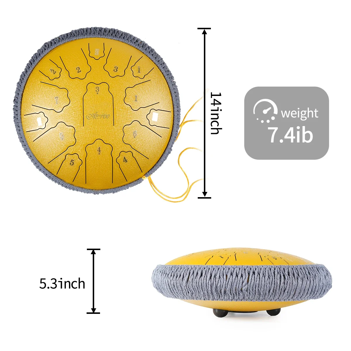 Барабан с язычком Handpan 14 дюймов 15 нот качественный стальной язычок основной