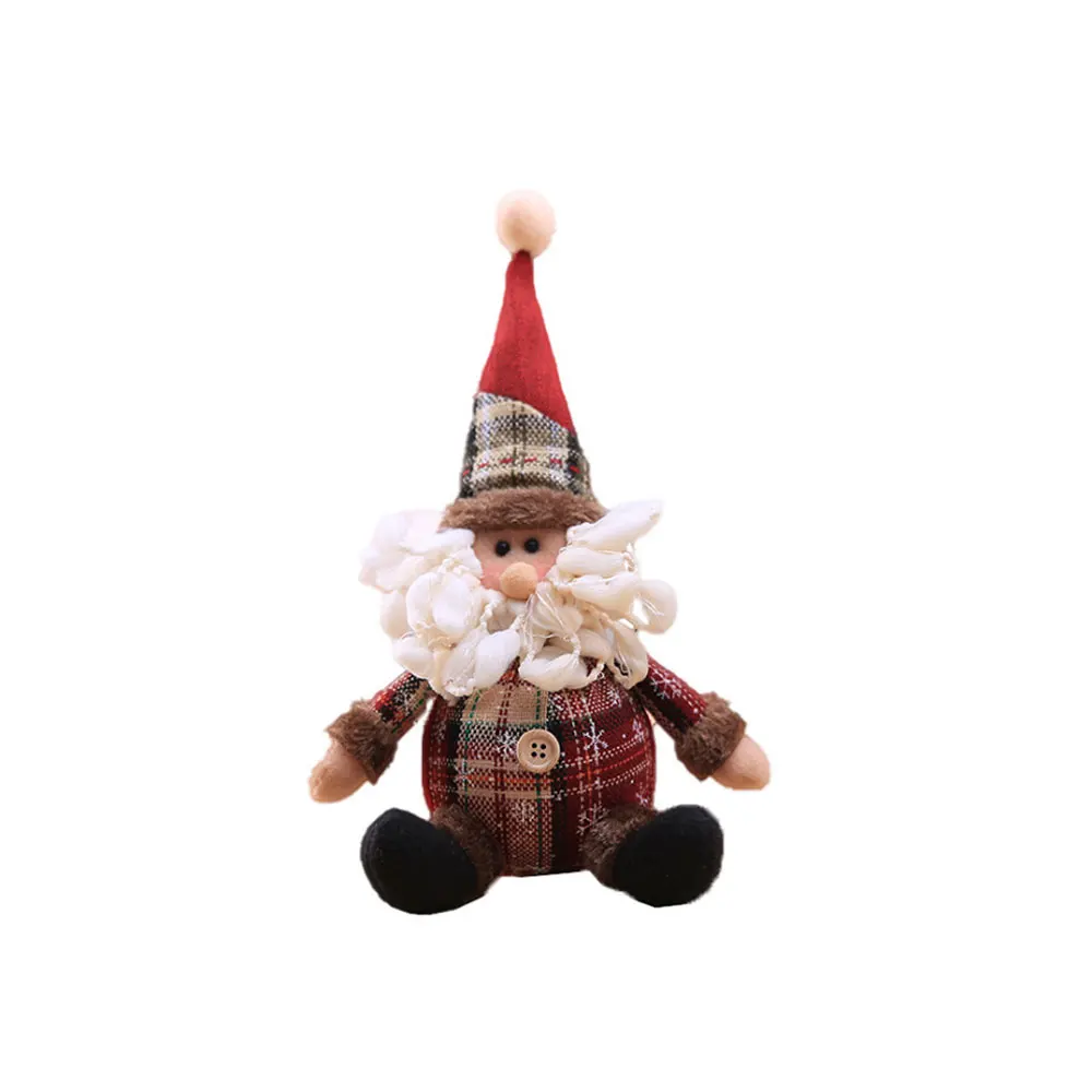 

Newly Christmas Sitting Plush Doll Toy Santa Ornaments Xmas Handmade Decoration