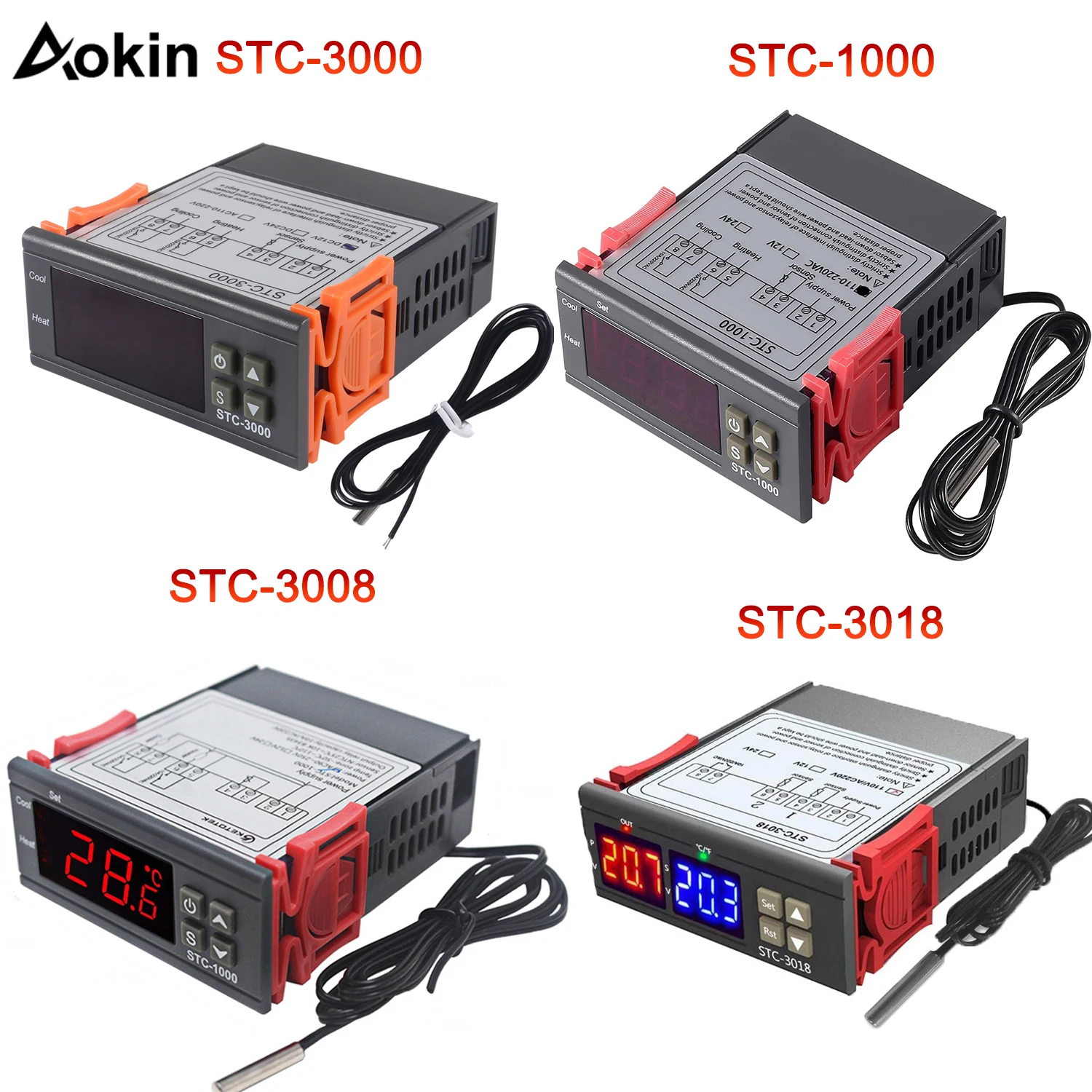 

STC-1000 STC-3000 STC-3008 STC-3018 LED Digital Temperature Controller Thermostat Thermoregulator Incubator 12V 24V 110V 220V
