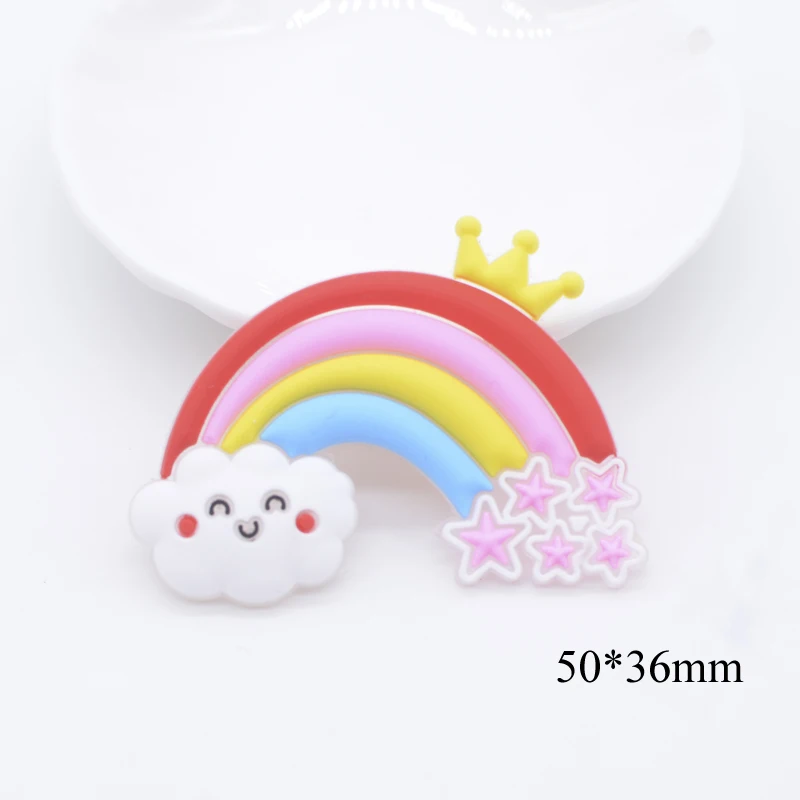 

Набор из 10 шт. Kawaii радужные плоские аксессуары из смолы