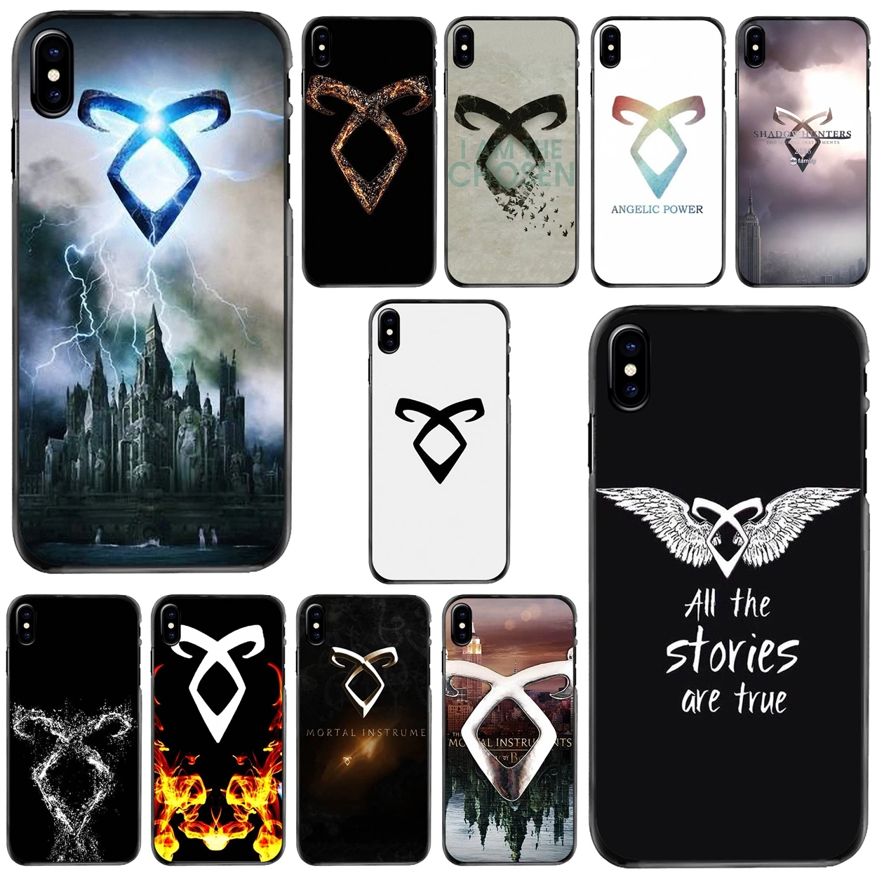 

Hard Phone Cover Case For Apple iPhone 11 12 13 14 Pro MAX Mini 5 5S SE 6 6S 7 8 Plus 10 X XR XS City Of Bones Shadowhunter Logo