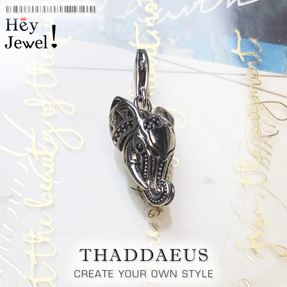 

Symbol of Wisdom Elephant Charm Magic Pendants Pure 925 Sterling Silver Lucky Gift For Women Men Jewelry Fit Bracelets Trunk