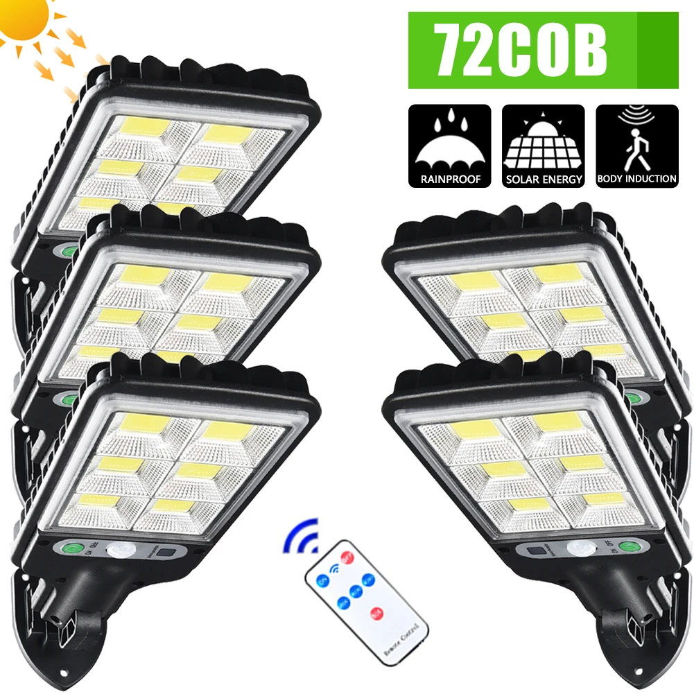 

Настенный светильник на солнечной батарее с датчиком, 72COB, 4 шт.