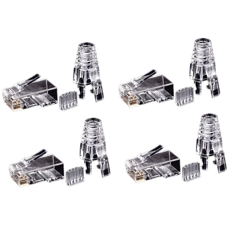 

Hot 200Pcs Cat6 RJ45 Connector UTP Cable Ethernet Jack 8P8C Network CAT 6 Modular Plugs With 6.5Mm RJ45 Caps