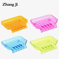zhang ji concise colorful waterfall soap dish plastic bathroom accessories suction antiskid kitchen shower sponge soap holder