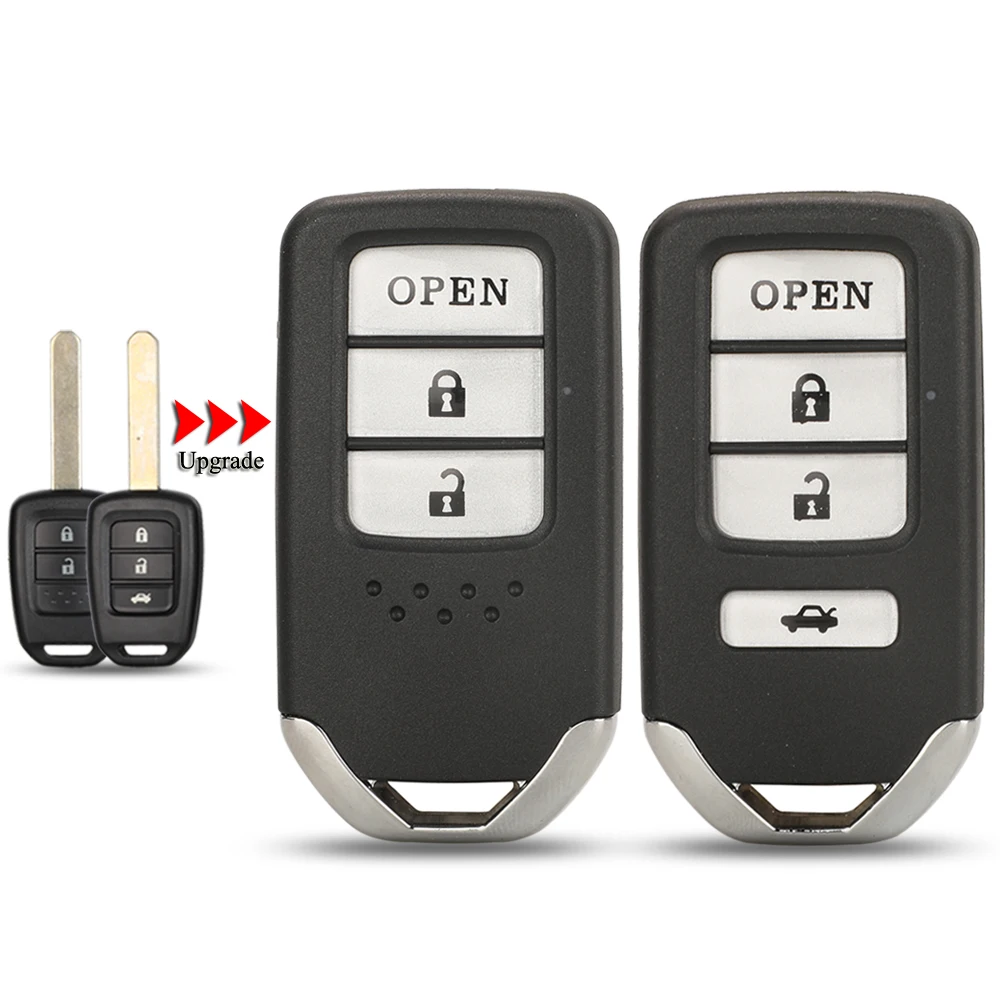 

jingyuqin Remote Car Key Shell For Honda Accord Civic FIT CRV XRV HRV FRV Vezel City Jazz 2/3Buttons Key Case Fob Cover