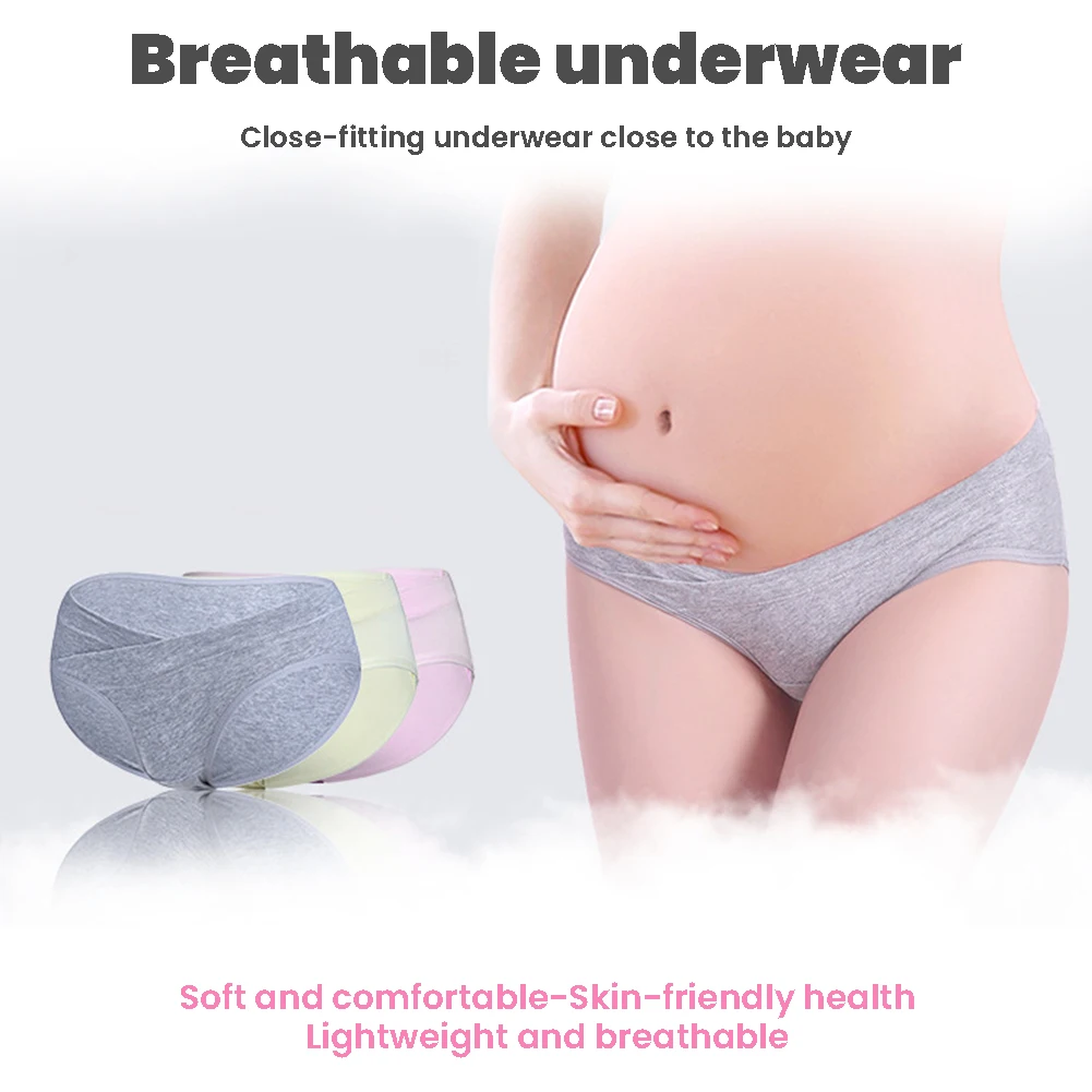 

Solid-color Pregnant Woman Panties High Elastic Seamless Thongs Birthday Gift