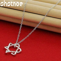 925 sterling silver six stars pendant necklace 16 30 inch chain for women party engagement fashion charm jewelry
