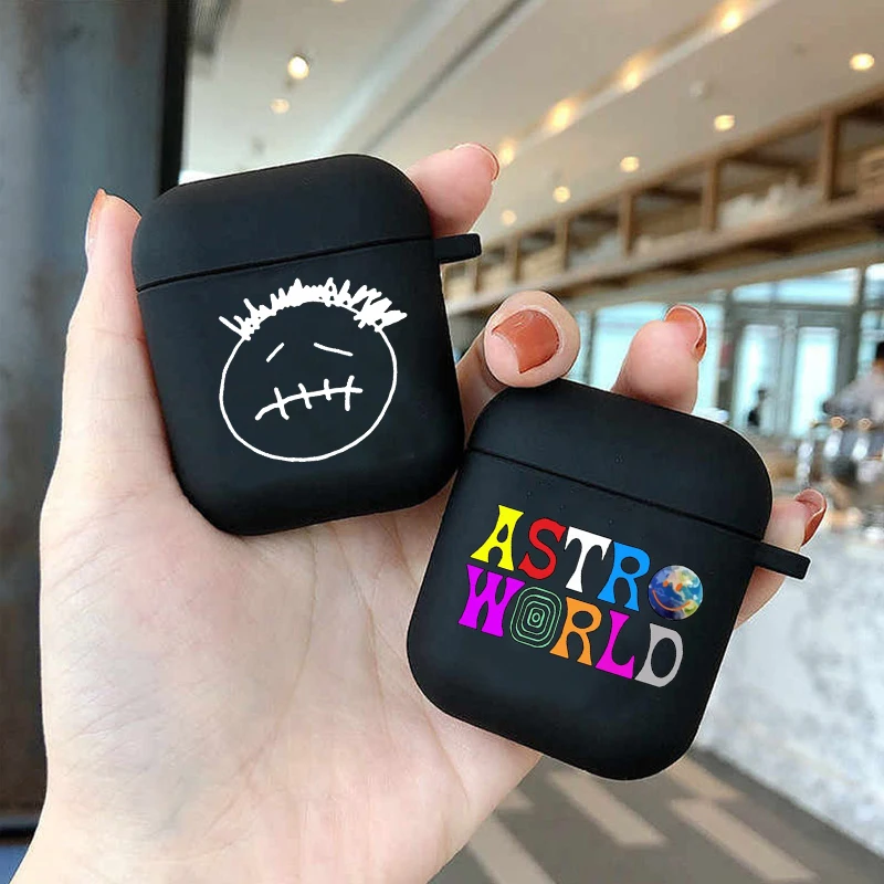 

Travis Scott Huncho Jack ASTROWORLD Soft silicone TPU Case For AirPods Pro2 1 2 3 Black Wireless Bluetooth Earphone Box Cover