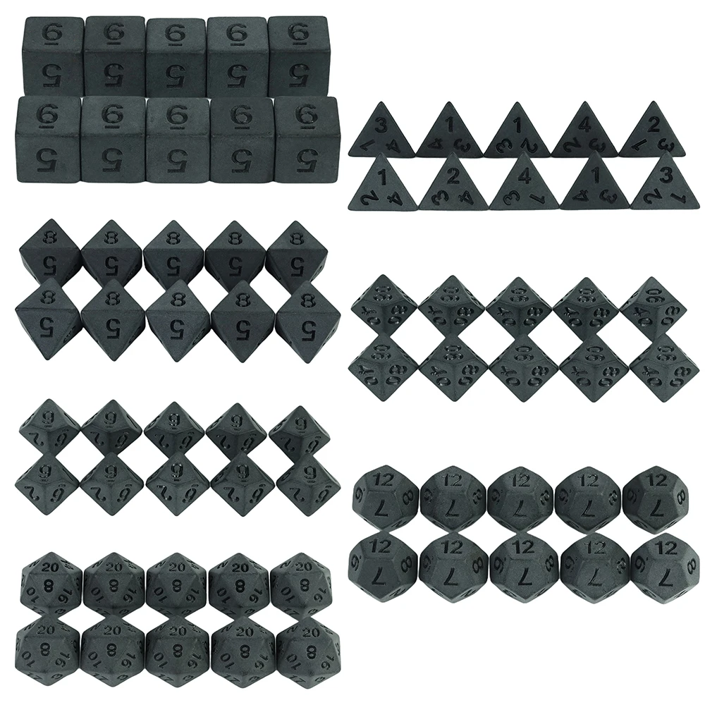 Polyhedral 10 шт./набор Искусственные кости с несколькими сторонами игры DND для черных