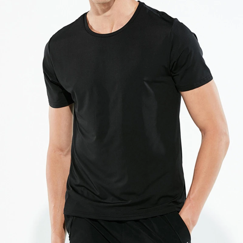 

B2807 Creative Hydrophobic Anti-Dirty Waterproof Solid Color Men T Shirt Soft Short Sleeve Quick Dry Top Breathable Wear