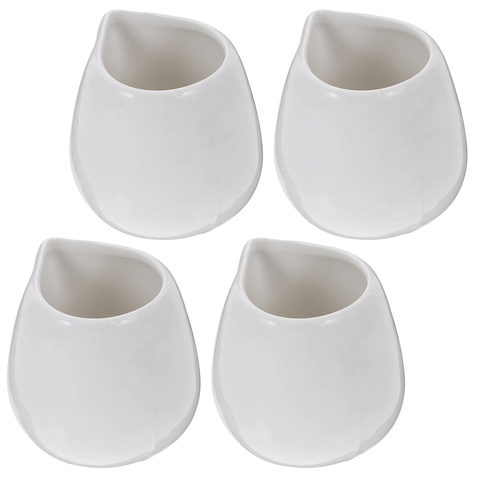 

4Pcs Milk Dispenser Ceramic Milk Pitcher Jug Sauce Dispenser for Restaurant