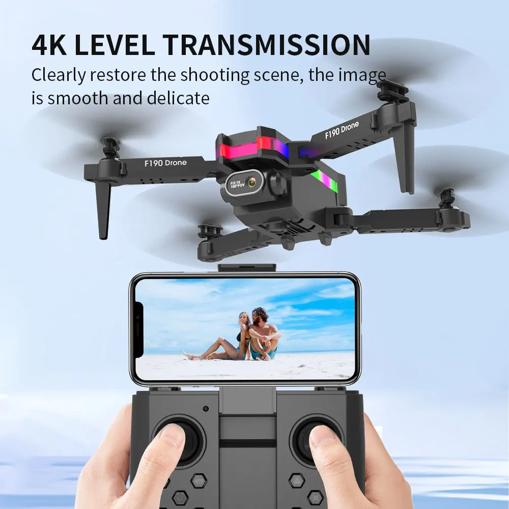 Новинка F190 мини-Дрон 4K HD Wi-Fi FPV Дрон с широкоугольной камерой умная высота одна