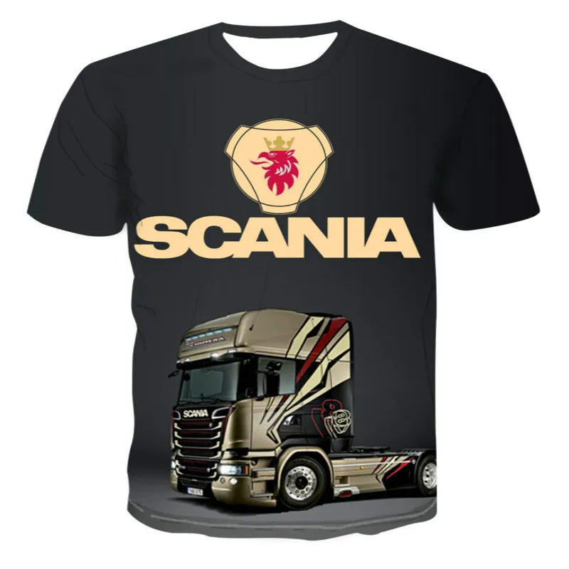 2022 latest men's and women's short-sleeved travel models summer casual fashion t-shirt truck 3d printing round neck pullover |