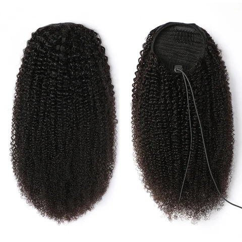 Maxine Афро Кудрявый Конский Хвост Человеческие Волосы Кудрявый Вьющийся Конский Хвост Наращивание Заколка на Шнурке Конский Хвост Пучок Шиньоны Для Женщин