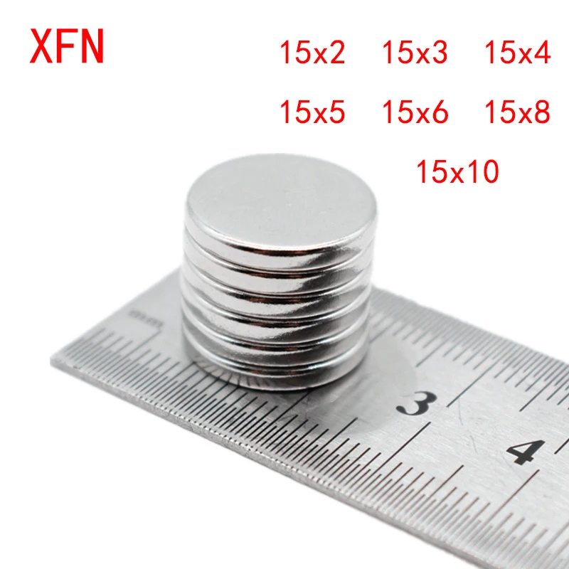 

Neodymium Strong Magnet D15 Round Rare Earth Super Powerful Magnetic Permanent N35 NdFeB Magnets Disc 15x3 15x4 15x5 15x6 15x8